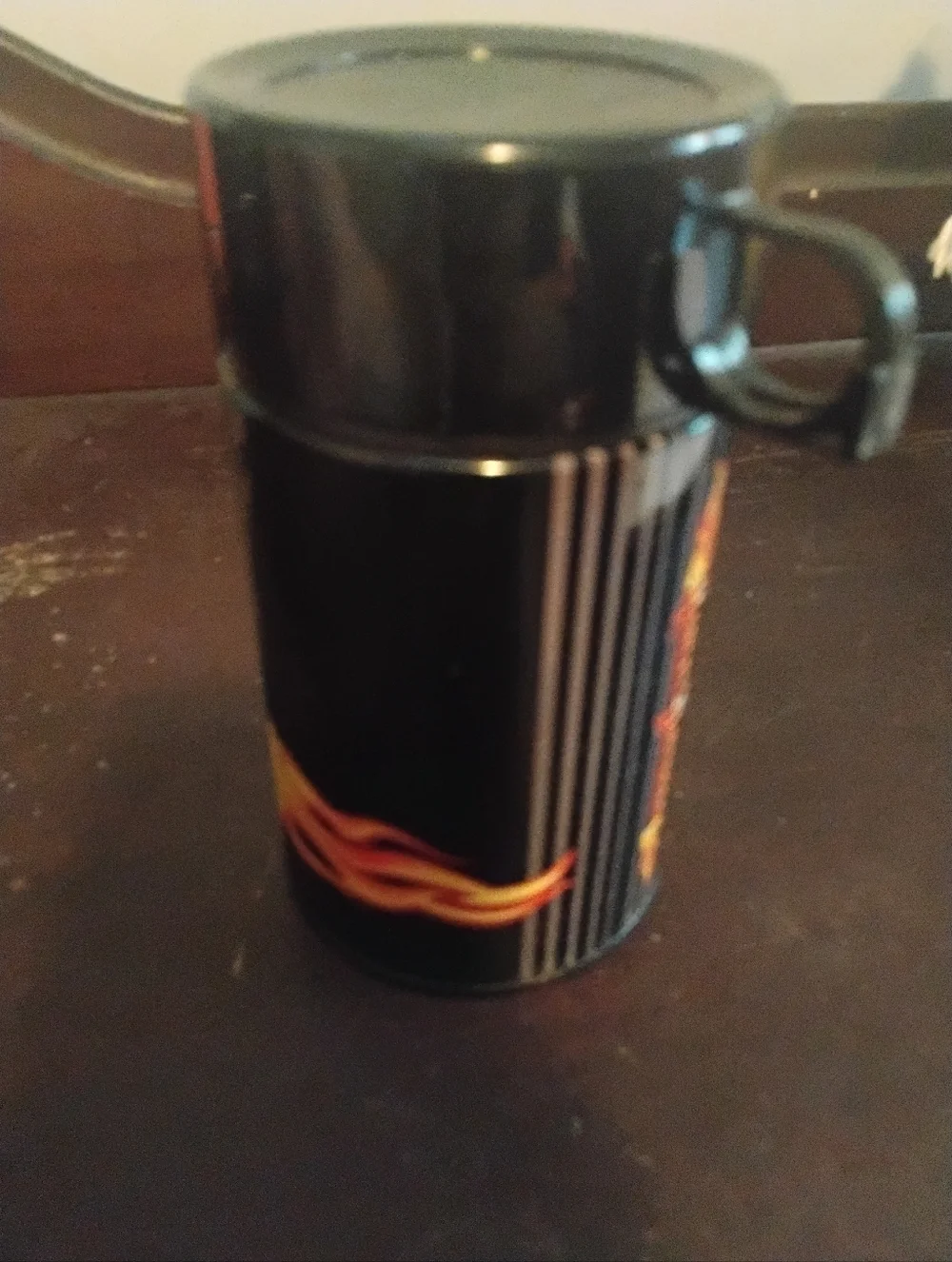 Vintage 2007 Harley-Davidson Flamed Motorcycle Thermos & Cup Lid | The Memory Co